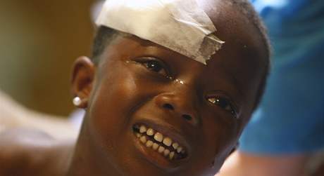 Zranné haitské dít